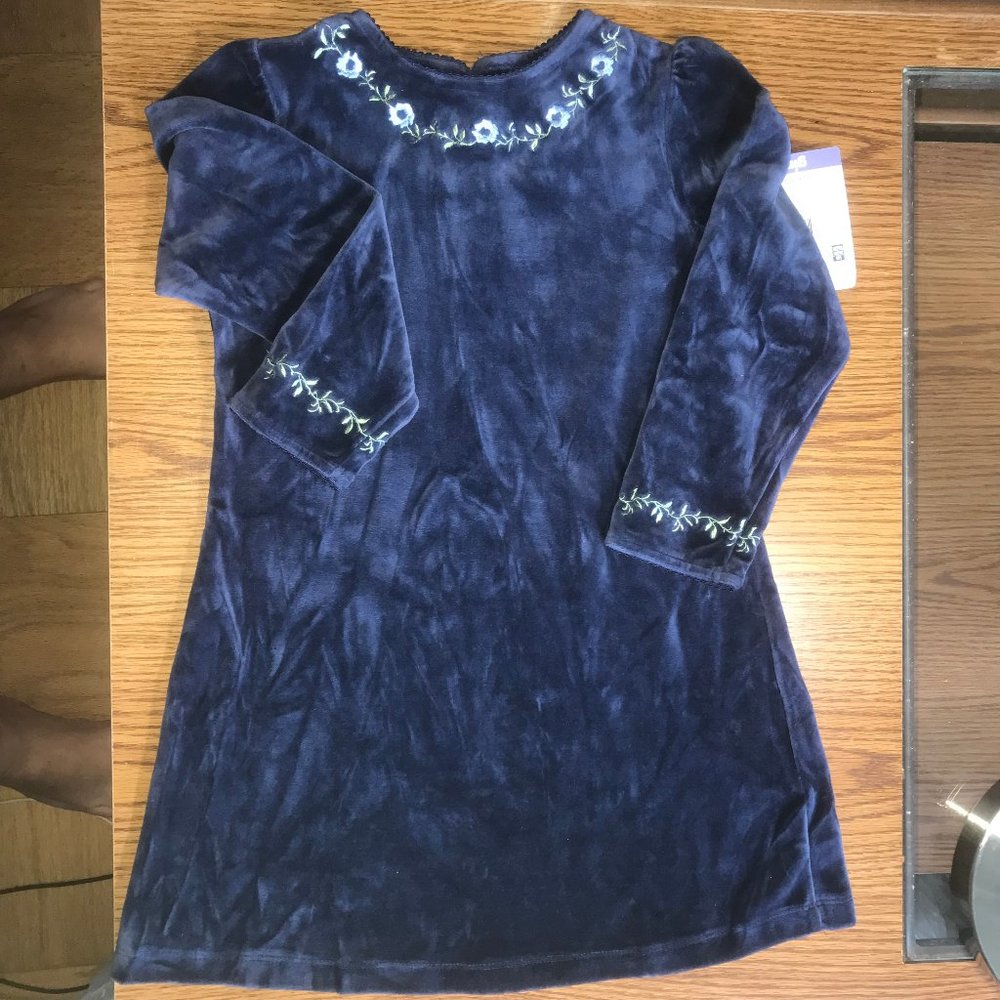 Angel Fish blue velour dress sz 5/6 NWT